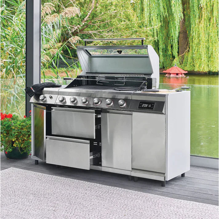 Grillstream Island 6 Burner Hybrid Gas & Charcoal BBQ