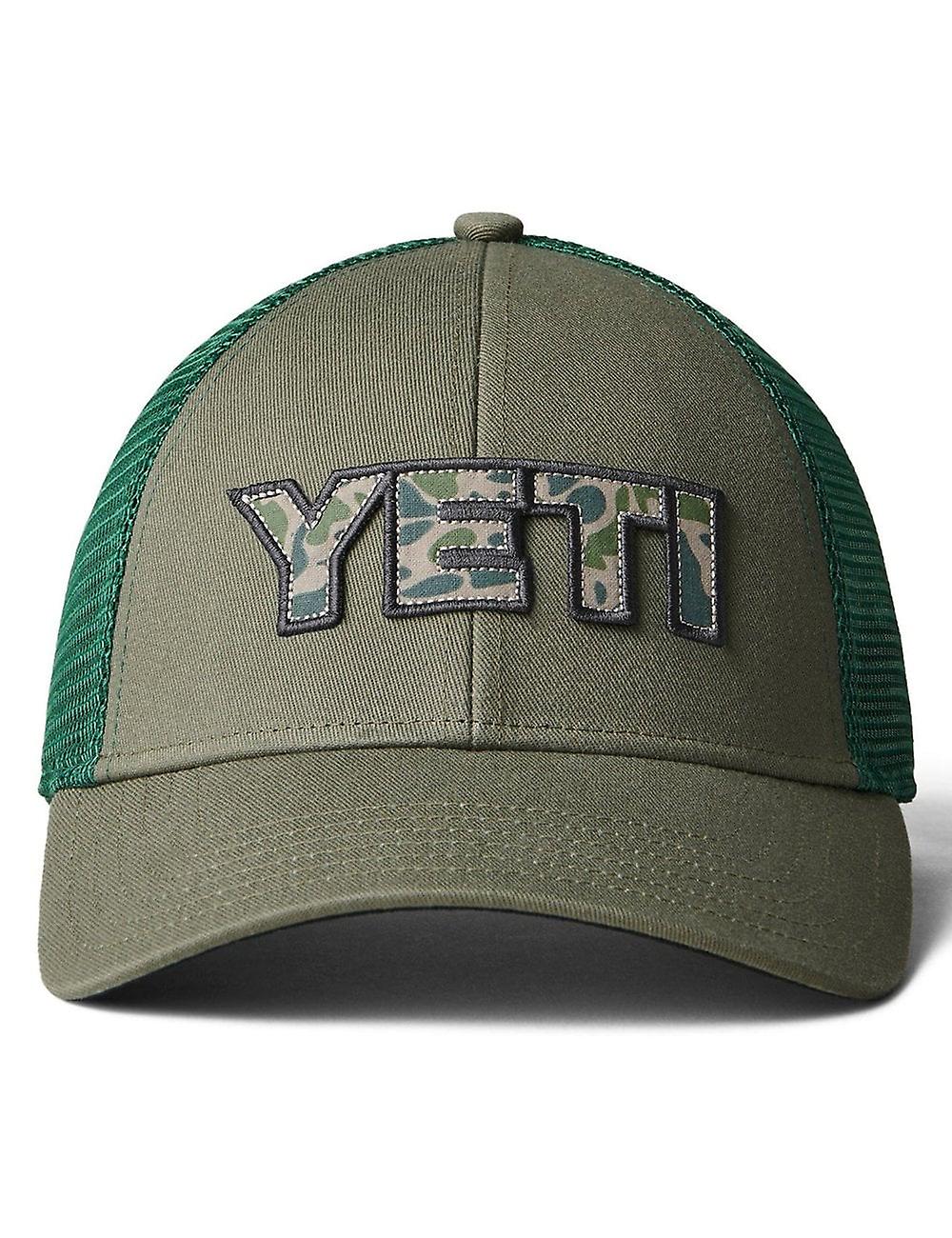 Yeti Olive Camo Logo Badge Low Pro Trucker Hat Cap