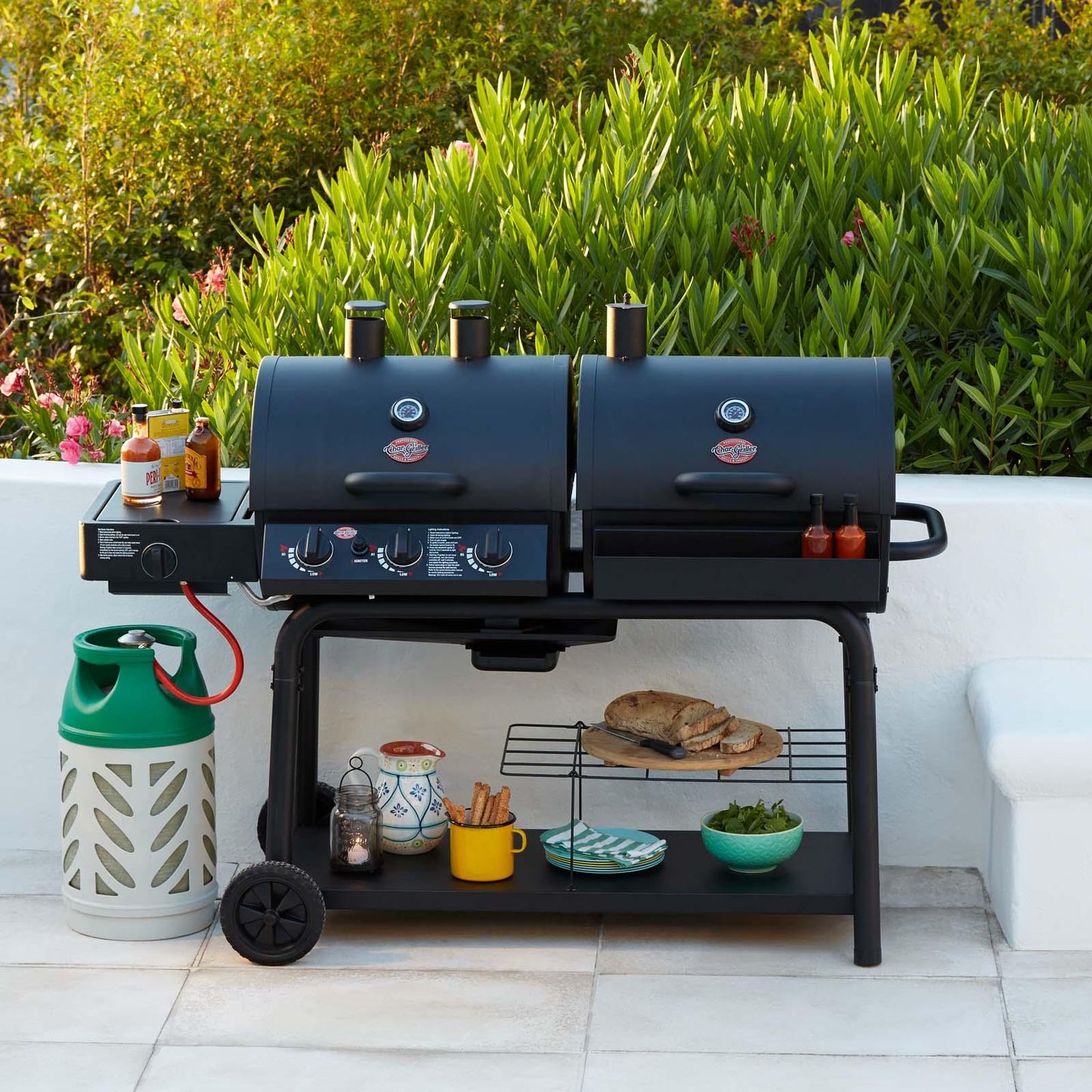 Char-Griller Duo Gas and Charcoal BBQ with Side Burner - BBQ Land