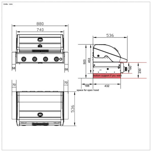 GRLLR Prime G4 Build-in Gas Barbecue