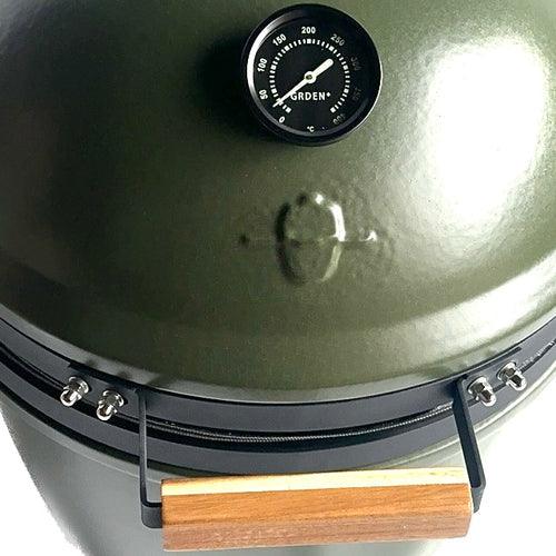 Grden Olive Green Explorer Junior Kamado BBQ with Stand - BBQ Land