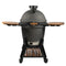 Grden V2 Carbon Black Kamado with Cart + Acacia Shelves - BBQ Land