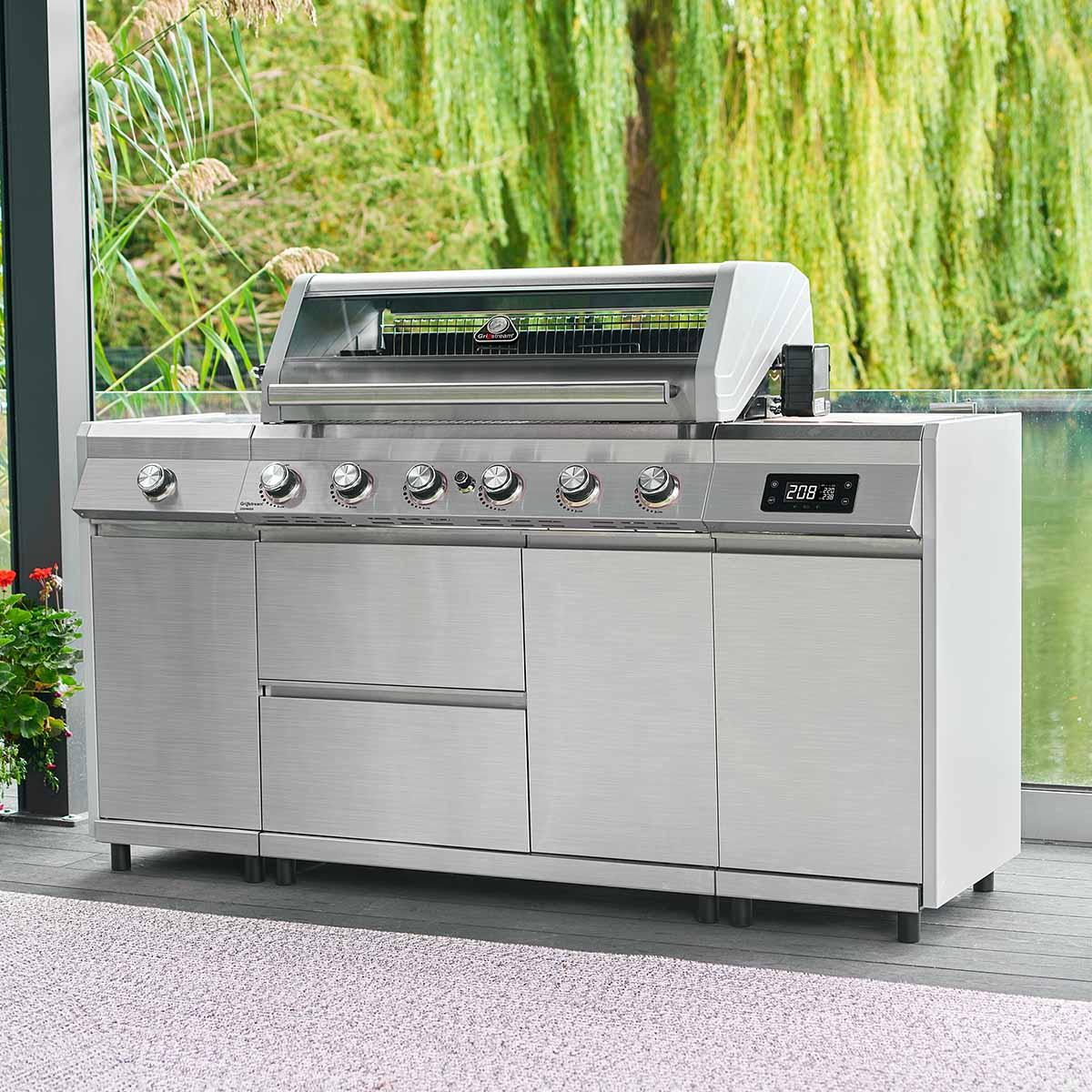 Grillstream Island 6 Burner Hybrid Gas & Charcoal BBQ - BBQ Land