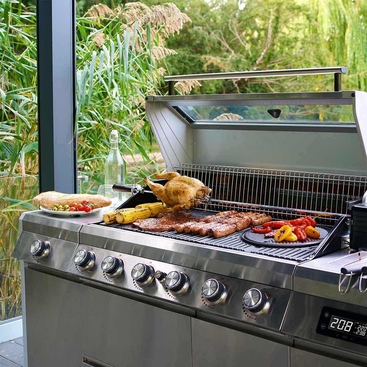 Grillstream Island 6 Burner Hybrid Gas & Charcoal BBQ - BBQ Land