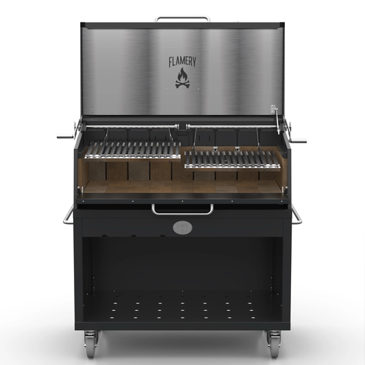 Flamery Large Asado with Split Grill + Trolley