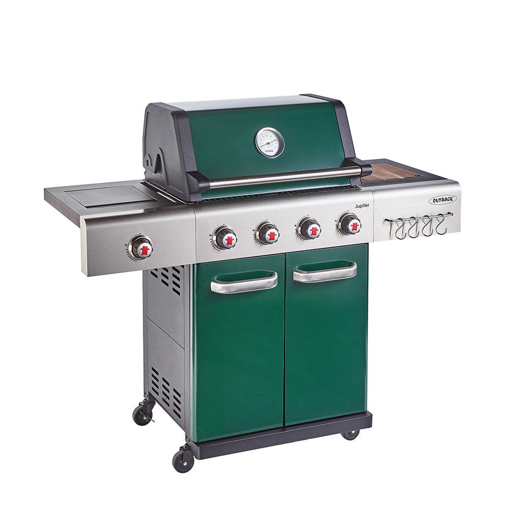 Outback Green Jupiter 4 Burner Hybrid BBQ - BBQ Land