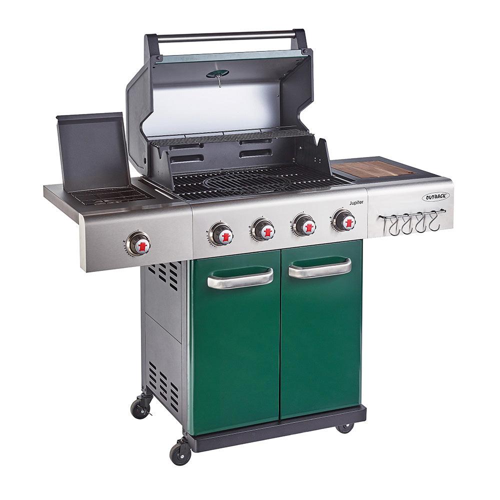 Outback Green Jupiter 4 Burner Hybrid BBQ - BBQ Land