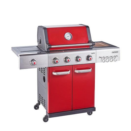 Outback Red Jupiter 4 Burner Hybrid BBQ - BBQ Land