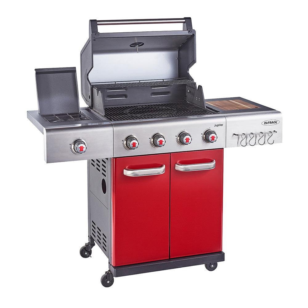 Outback Red Jupiter 4 Burner Hybrid BBQ - BBQ Land