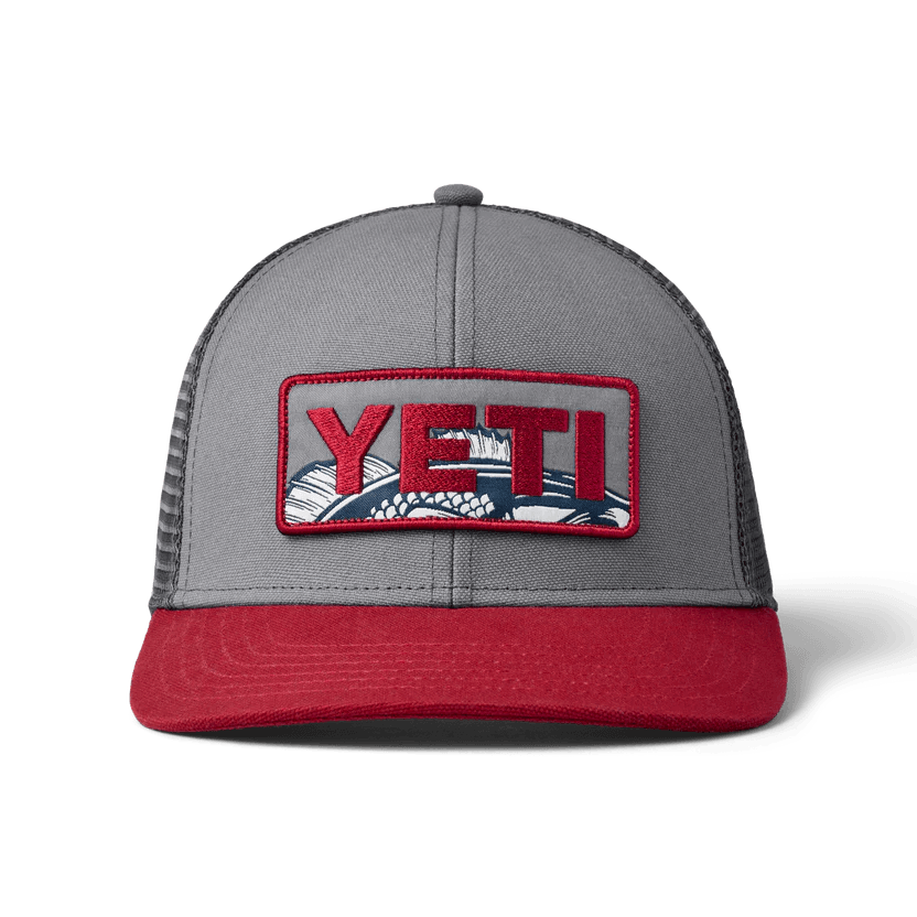 Yeti Gray/Rust Bass Badge Mid Pro Trucker Hat - BBQ Land