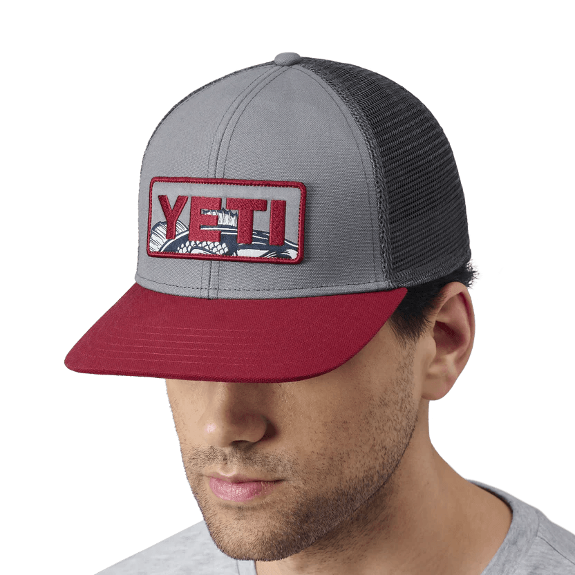 Yeti Gray/Rust Bass Badge Mid Pro Trucker Hat - BBQ Land