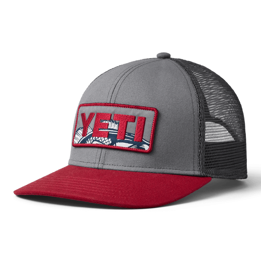 Yeti Gray/Rust Bass Badge Mid Pro Trucker Hat - BBQ Land