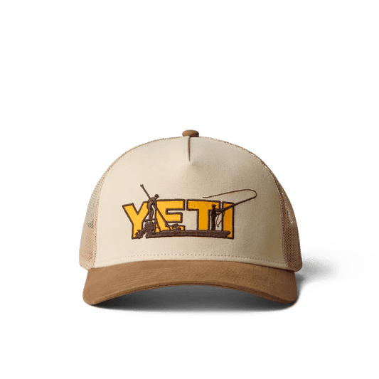 Yeti Skiff Trucker Hat - Khaki/Alpine Yellow - BBQ Land