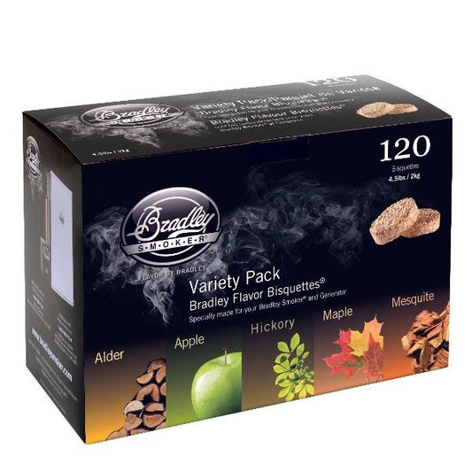 120 Bradley Smoker Bisquettes - Variety Pack