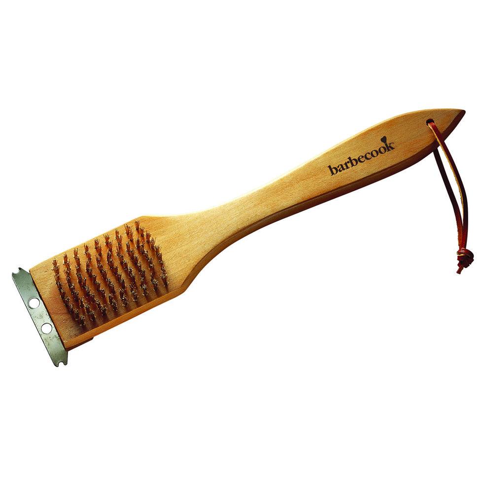 Wooden Handled Wire BBQ Grill Brush and Scraper - BBQ Land