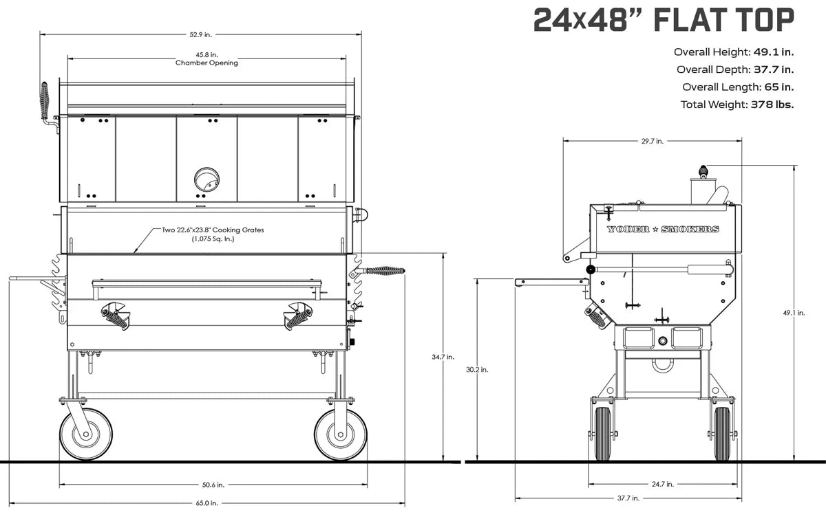 24x48 Flattop BBQ Grill - Yoder Smokers