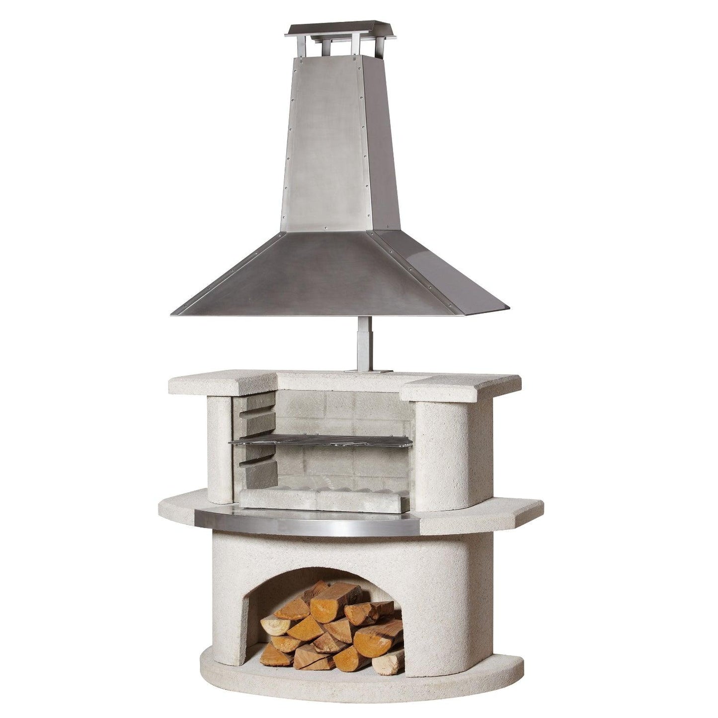 Buschbeck Venedig Masonry Barbecue with Stainless Steel Hood - BBQ Land