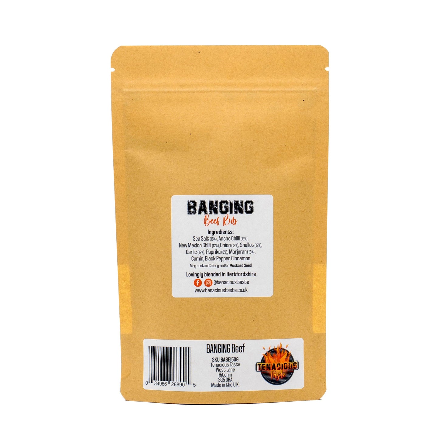 Banging Beef Rub 150g By Tenacious Taste - BBQ Land