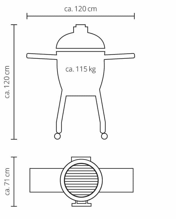 Black Monolith 21" Classic 'Basic' Kamado Ceramic BBQ - BBQ Land