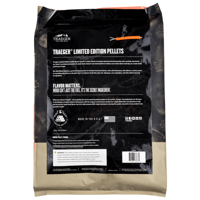 Bold Blend Wood Pellets 18lb 9kg Traeger - BBQ Land