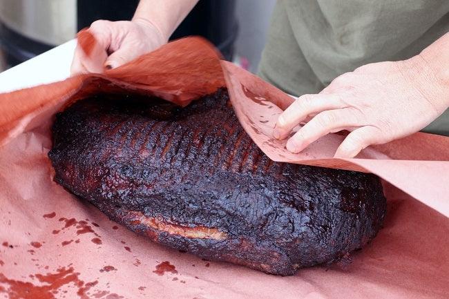Pork Shoulder Wrapping Ribs In Butcher Paper Pulled Pork Butcher