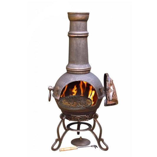 Gardeco Bronze Toledo Large Cast Iron Chimenea BBQ - BBQ Land