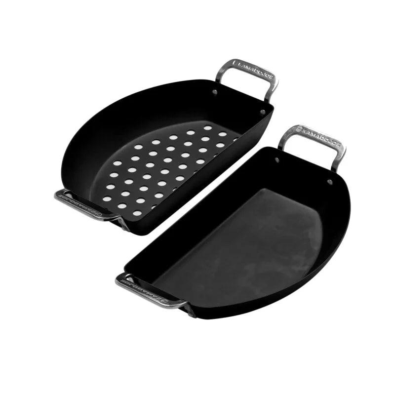 Kamado Joe Karbon Steel Half-Moon Pan Set - BBQ Land