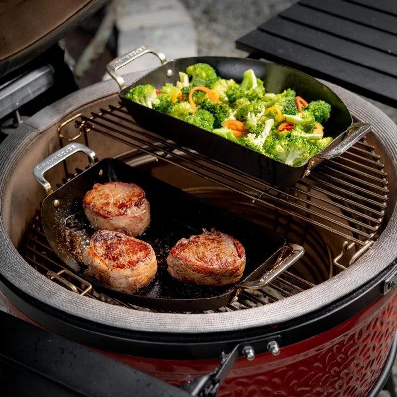 Kamado Joe Karbon Steel Half-Moon Pan Set - BBQ Land