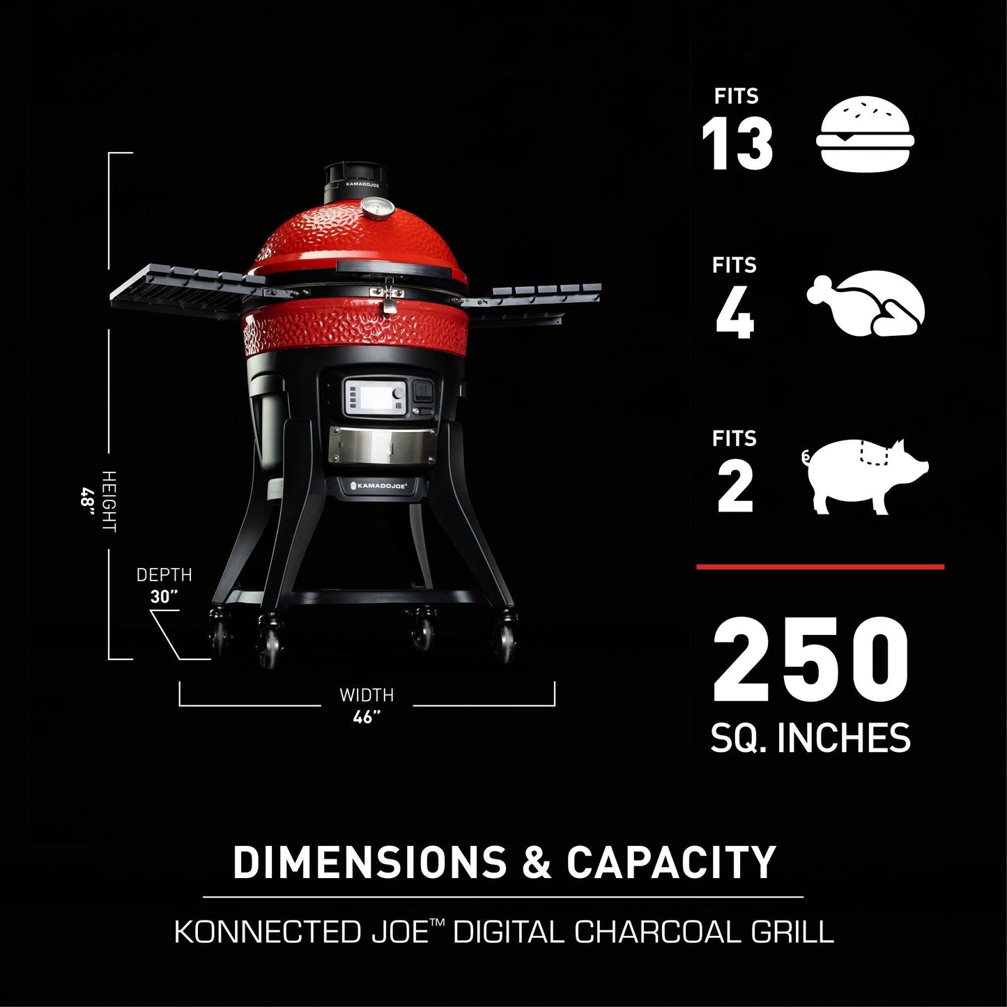 Kamado Joe® Konnected Joe™ Digital Charcoal Grill and Smoker - BBQ Land