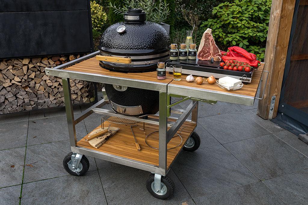 Monolith Classic Kamado BBQ Buggy with Side Shelf - BBQ Land