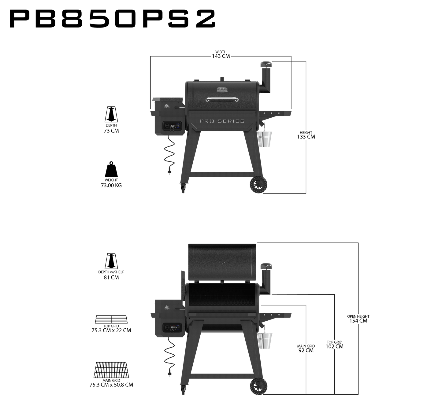 Pit Boss Pro Series 2 850 WiFi Pellet Grill - BBQ Land