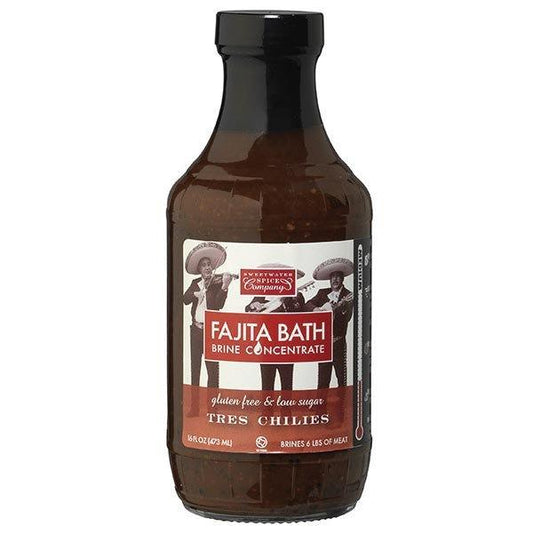Sweetwater Spice Tres Chilies Fajita Bath Brine Concentrate 16oz 473ml - BBQ Land