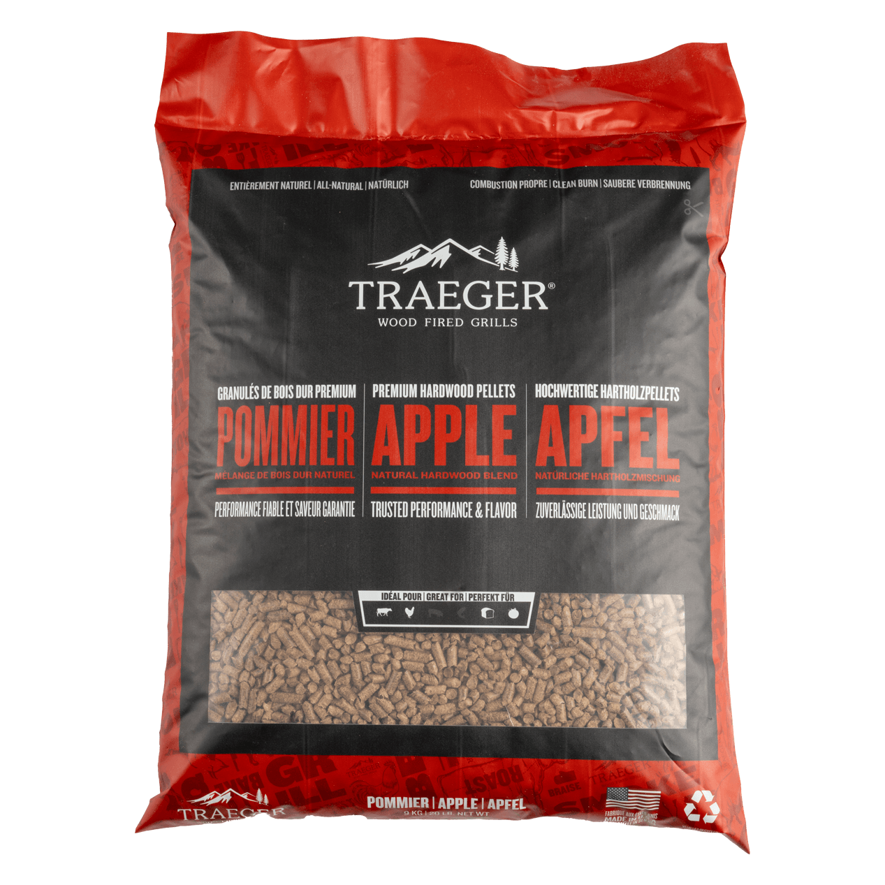 Traeger Apple Wood Pellets 20lb 9kg - BBQ Land